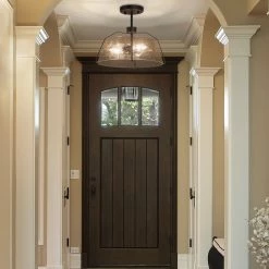 Uolfin Lighting LNC Black Semi Flush Ceiling Light-3 Lights-Clearance