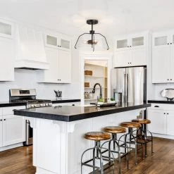 Uolfin Lighting LNC Black Semi Flush Ceiling Light-3 Lights-Clearance