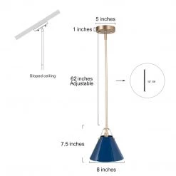 Hot Sale LNC Modern Pendant Light, Navy Blue Pendant Light