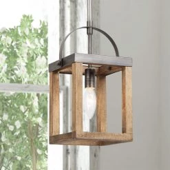 LNC Box Pendant Light, Wood And Metal Pendant Light Hot Sale