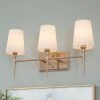 LNC Modern Milk Glass Shades Bathroom Light-3 Lights