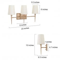 LNC Modern Milk Glass Shades Bathroom Light-3 Lights