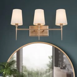 LNC Modern Milk Glass Shades Bathroom Light-3 Lights
