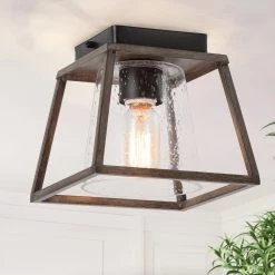 LNC Rustic Flush Mount Ceiling Light 12 LNC Rustic Flush Mount Ceiling Light