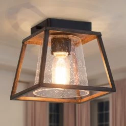 LNC Rustic Flush Mount Ceiling Light