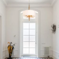 Uolfin Lighting LNC Modern Drum Chandelier, White Drum Chandelier, Gold Kitchen Chandelier-Clearance