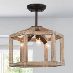 LNC Lantern Pendant, Farmhouse Kitchen Island Lighting-3 Lights-Clearance
