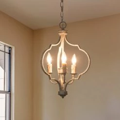 Hot Sale LNC White French Country Chandelier-3 Lights