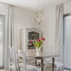 Hot Sale LNC White French Country Chandelier-3 Lights