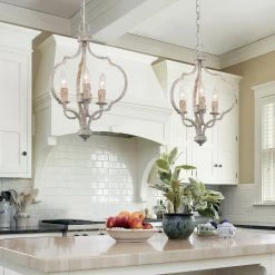Hot Sale LNC White French Country Chandelier-3 Lights