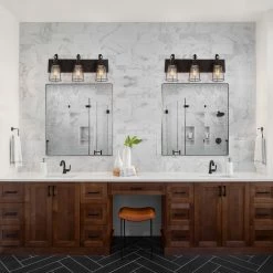 Uolfin LNC Rustic Vanity Light, 3 Light Bathroom Vanity Light