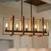 LNC Rectangle Rustic Island Light-5 Lights