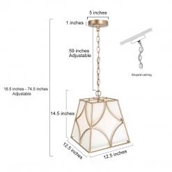 Uolfin LNC Gold Milk Glass Chandelier-Clearance