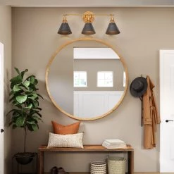 Modern LNC Silver Grey Fixture Vanity Light-3 Lights