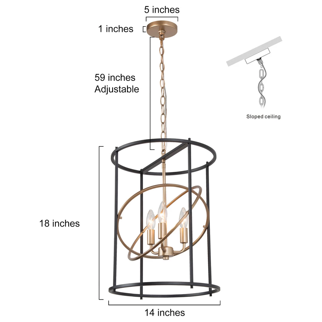 Hot Sale LNC Modern Lantern Chandelier-3 Lights 6 Hot Sale LNC Modern Lantern Chandelier-3 Lights