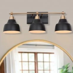 Modern LNC Matt Black Vanity Light-3 Lights