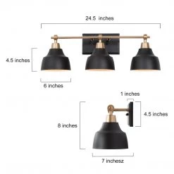 Modern LNC Matt Black Vanity Light-3 Lights