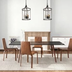 LNC Candle Cage Chandelier, Rustic Lantern Chandelier-Clearance Lighting