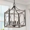 Hot Sale LNC Modern Farmhouse Lantern Chandelier-4 Lights