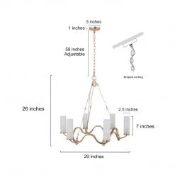 LNC Modern Candle Chandelier-6 Lights
