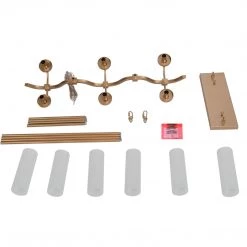 Modern LNC Cream Cylinder Glass Shades Chandelier-6 Lights