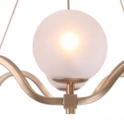 LNC Modern Chandelier With Cream Globe Glass Shades-6 Lights Hot Sale