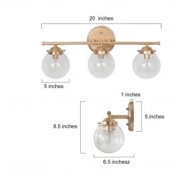 LNC Modern Bathroom Light-3-light, Polished Gold