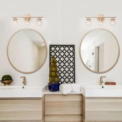 LNC Modern Bathroom Light-3-light, Polished Gold