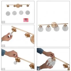 Lighting LNC Modern Bathroom Light-4-light