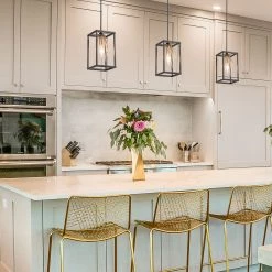 Modern LNC Gold Starburst Chandelier, Mini Cube Chandelier