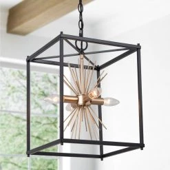 Modern LNC Gold Starburst Chandelier-4 Lights