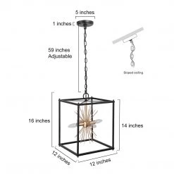 Modern LNC Gold Starburst Chandelier-4 Lights