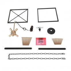 Modern LNC Gold Starburst Chandelier, Cube Chandelier