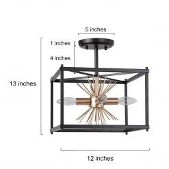 Modern Lighting LNC Gold Starburst Semi-flush Ceiling Light