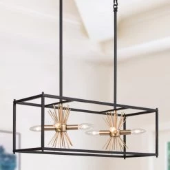 LNC Box Chandelier, Modern Kitchen Island Chandelier