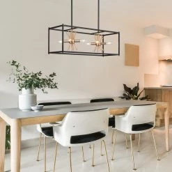 LNC Box Chandelier, Modern Kitchen Island Chandelier