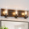 LNC Rustic Vanity Light With Seeded Glass Lighting