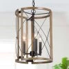 LNC Rustic Wooden Cage Lantern-3 Lights Hot Sale