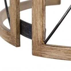 LNC Rustic Wooden Cage Lantern-3 Lights Hot Sale