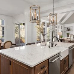 LNC Rustic Wooden Cage Lantern-3 Lights Hot Sale