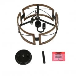 Lighting LNC Rustic Semi Flush Ceiling Light, Distressed Dark Brown-Clearance