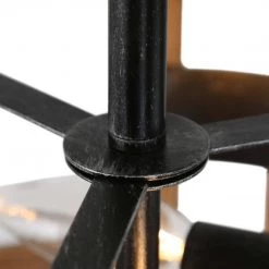 Lighting LNC Rustic Semi Flush Ceiling Light, Distressed Dark Brown-Clearance