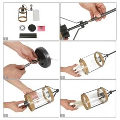 Hot Sale LNC Rustic Lantern, Mini Pendant, Light Grey