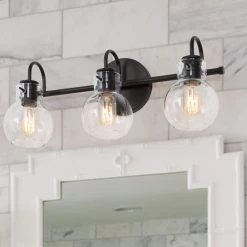 LNC Modern Black Bathroom Light-3 Lights Hot Sale
