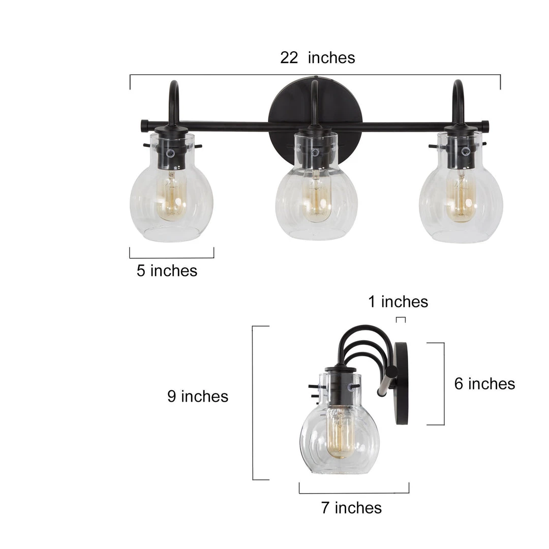 LNC Modern Black Bathroom Light-3 Lights Hot Sale 7 LNC Modern Black Bathroom Light-3 Lights Hot Sale