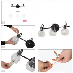 LNC Modern Black Bathroom Light-3 Lights Hot Sale 14 LNC Modern Black Bathroom Light-3 Lights Hot Sale