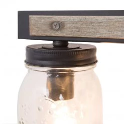 LNC Rustic Mason Jar Vanity Light-3 Lights 15 LNC Rustic Mason Jar Vanity Light-3 Lights