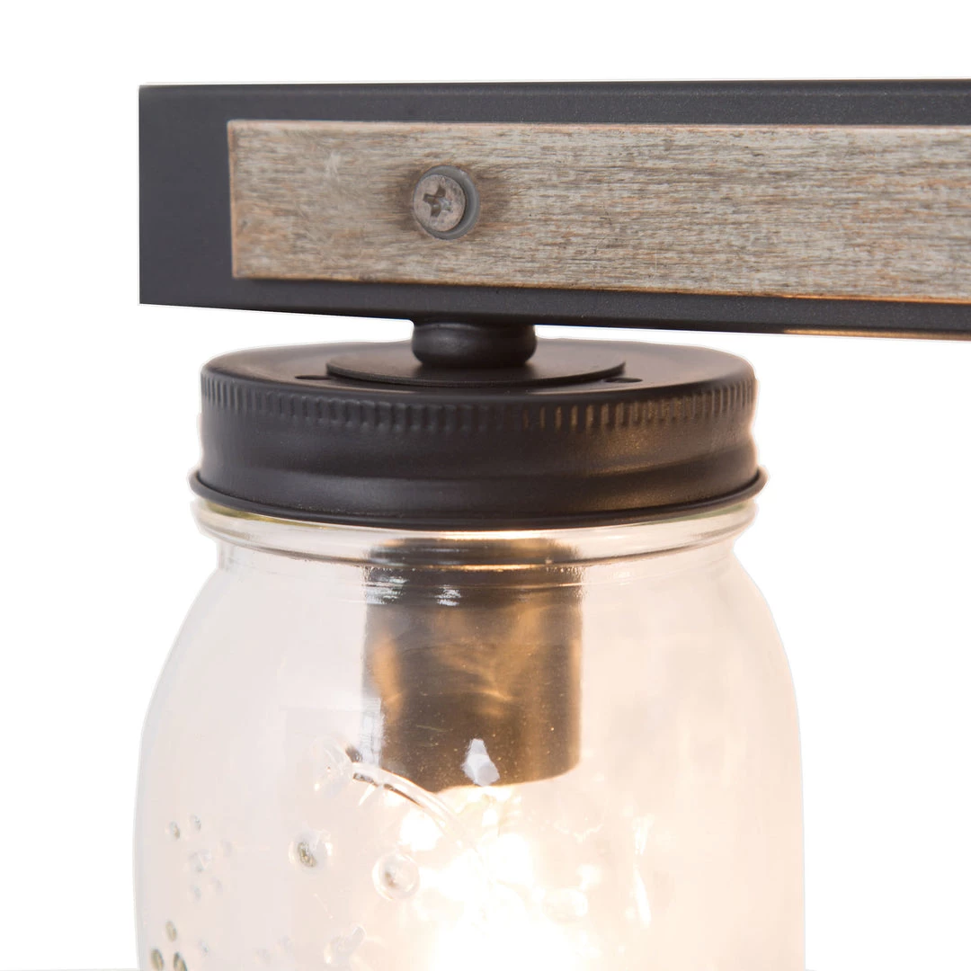 LNC Rustic Mason Jar Vanity Light-3 Lights 8 LNC Rustic Mason Jar Vanity Light-3 Lights