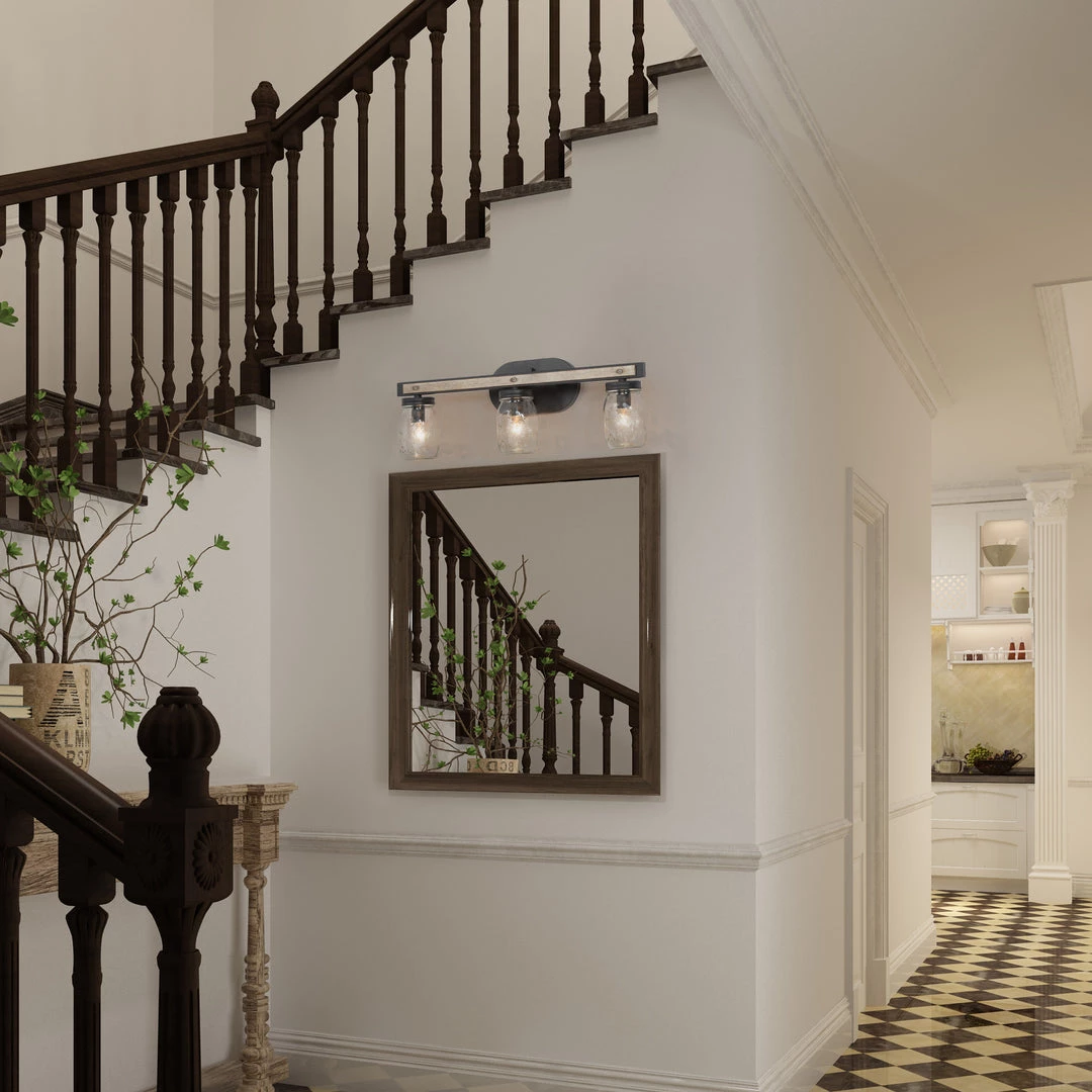 LNC Rustic Mason Jar Vanity Light-3 Lights 5 LNC Rustic Mason Jar Vanity Light-3 Lights