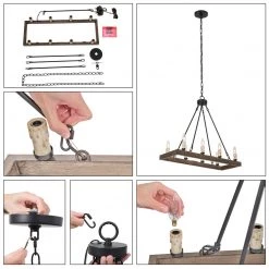 LNC Vintage Kitchen Island Chandelier-Clearance Lighting